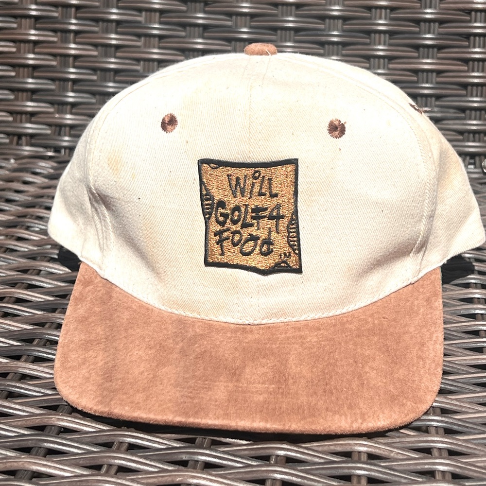 Vintage Will Golf 4 Food Hat Cap Leather KC Strap